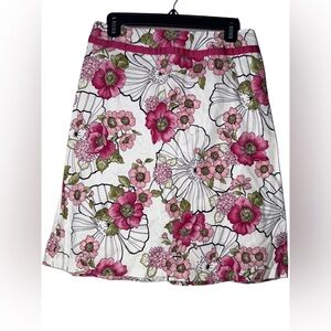 Floral Skirt with Pink and Green Accents